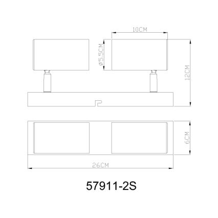 Globo - Spot 2xGU10/25W/230V