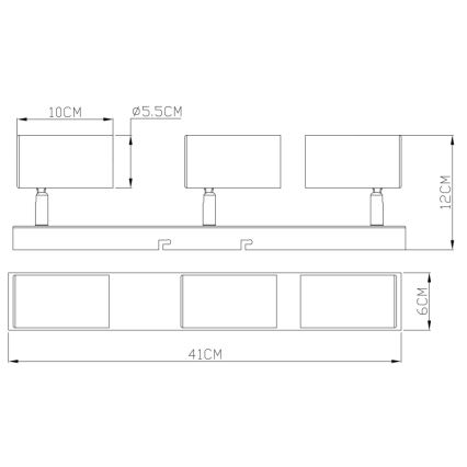 Globo - Spot 3xGU10/35W/230V gris/marron