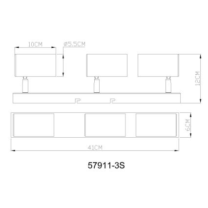 Globo - Luminaire à spots 3xGU10/35W/230V