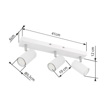 Globo - Spot 3xGU10/35W/230V blanc