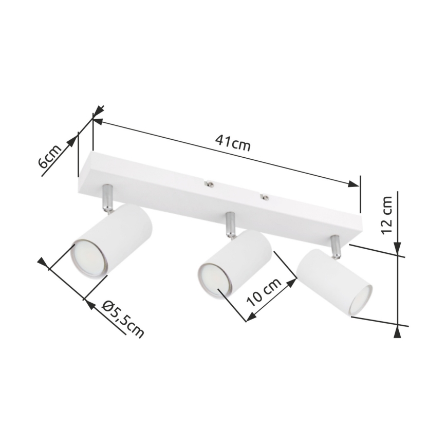 Globo - Spot 3xGU10/35W/230V blanc