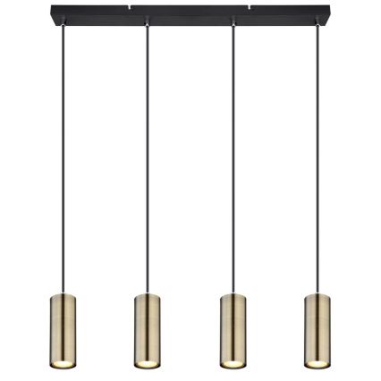 Globo - Suspension filaire 4xGU10/35W/230V noir/laiton