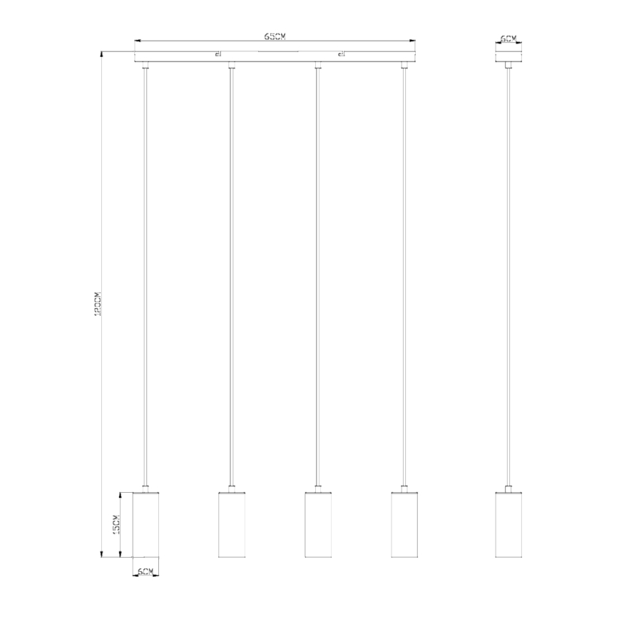 Globo - Suspension filaire 4xGU10/35W/230V blanche