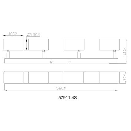 Globo - Luminaire à spots 4xGU10/35W/230V