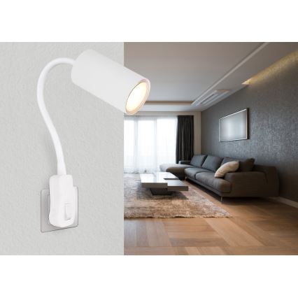 Globo - Applique spot murale à brancher 1xGU10/35W/230V blanche
