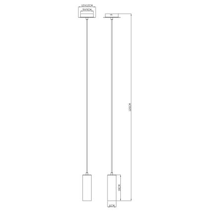 Globo - Suspension filaire 1xGU10/35W/230V noire