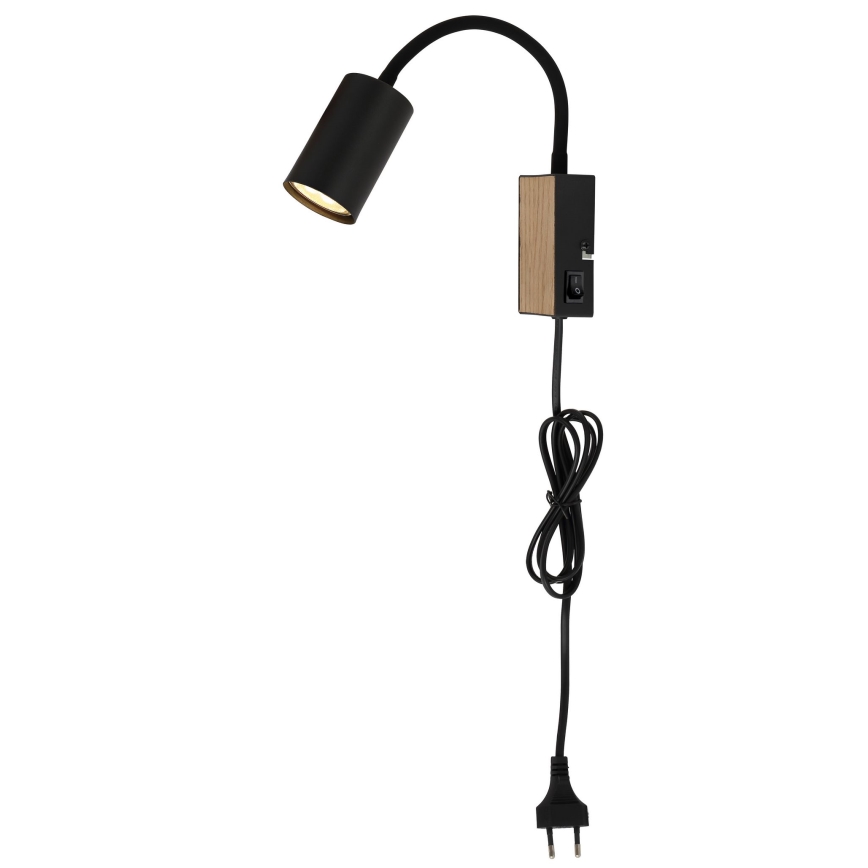 Globo - Petite lampe flexible 1xGU10/35W/230V noir/marron