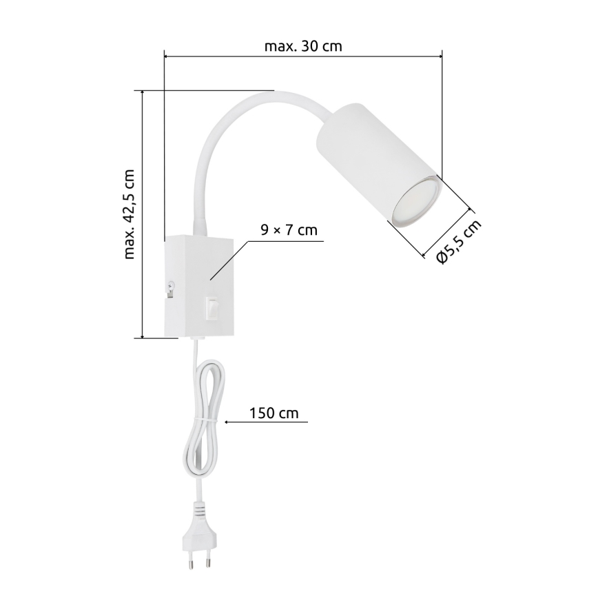 Globo - Applique murale flexible 1xGU10/25W/230V blanc
