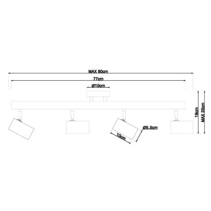 Globo - Spot 4xGU10/5W/230V bois/métal