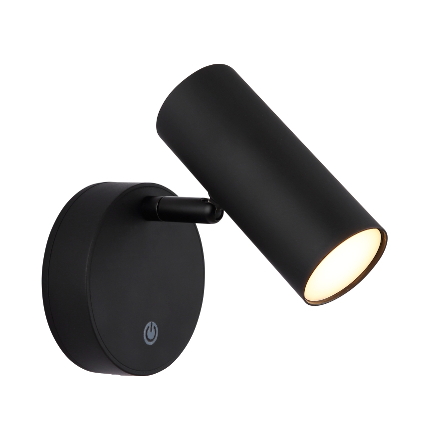 Globo - Applique spot mural LED rechargeable et dimmable, 0,4 W / 3,7 V, 1800 mAh, noir