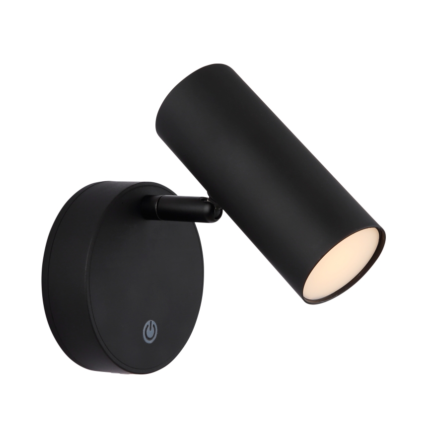 Globo - Applique spot mural LED rechargeable et dimmable, 0,4 W / 3,7 V, 1800 mAh, noir