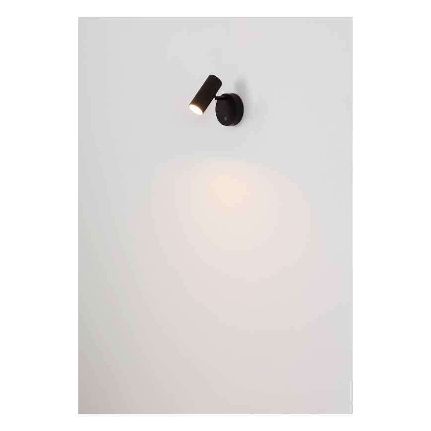 Globo - Applique spot mural LED rechargeable et dimmable, 0,4 W / 3,7 V, 1800 mAh, noir