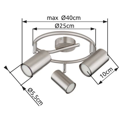 Globo - Spot 3xGU10/25W/230V chrome mat