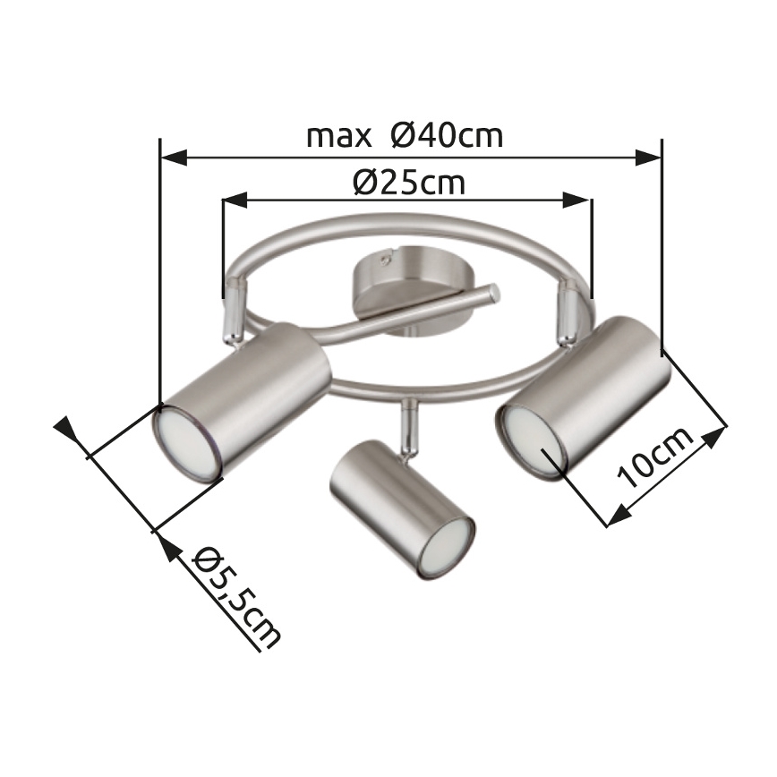 Globo - Spot 3xGU10/25W/230V chrome mat
