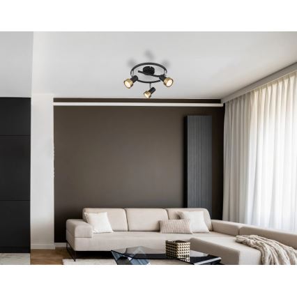 Globo - Spot  3xGU10/25W/230V noir/doré