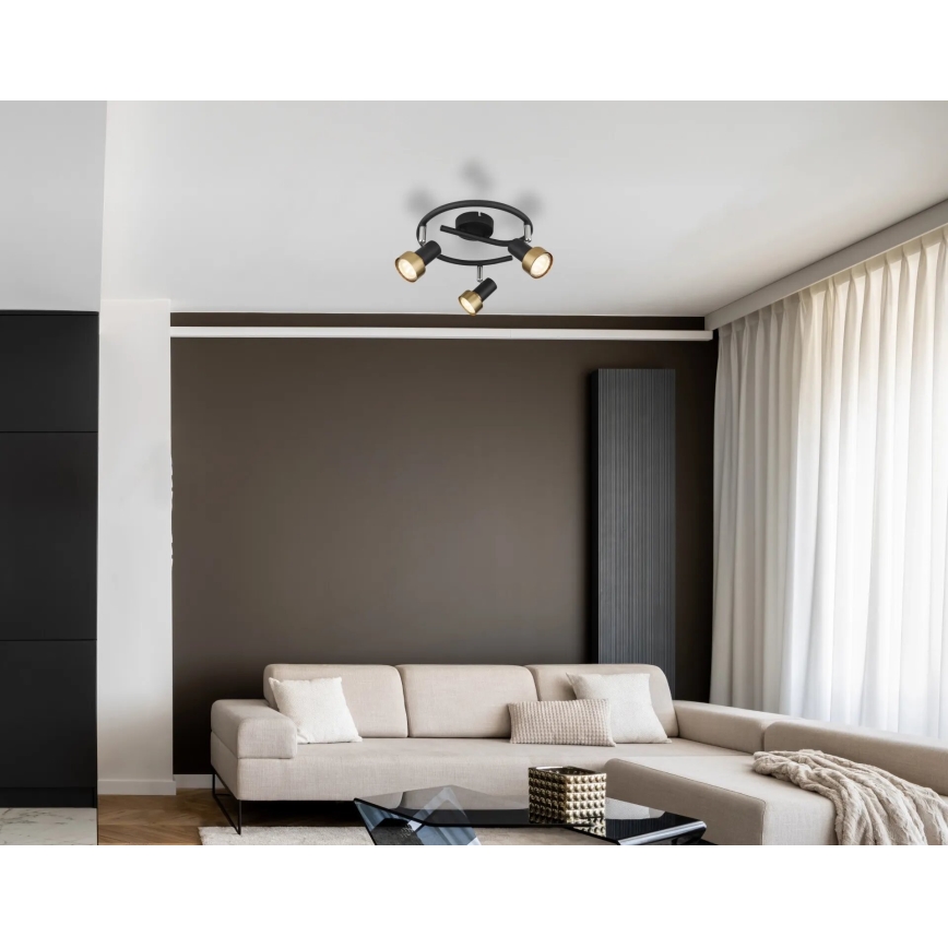 Globo - Spot  3xGU10/25W/230V noir/doré