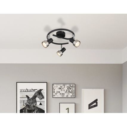 Globo - Spot  3xGU10/25W/230V noir/argent