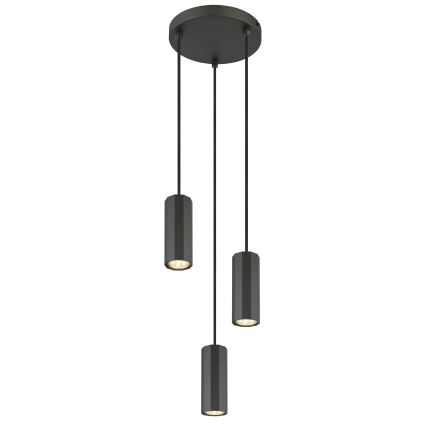 Globo - Suspension filaire 3xGU10/25W/230V noir