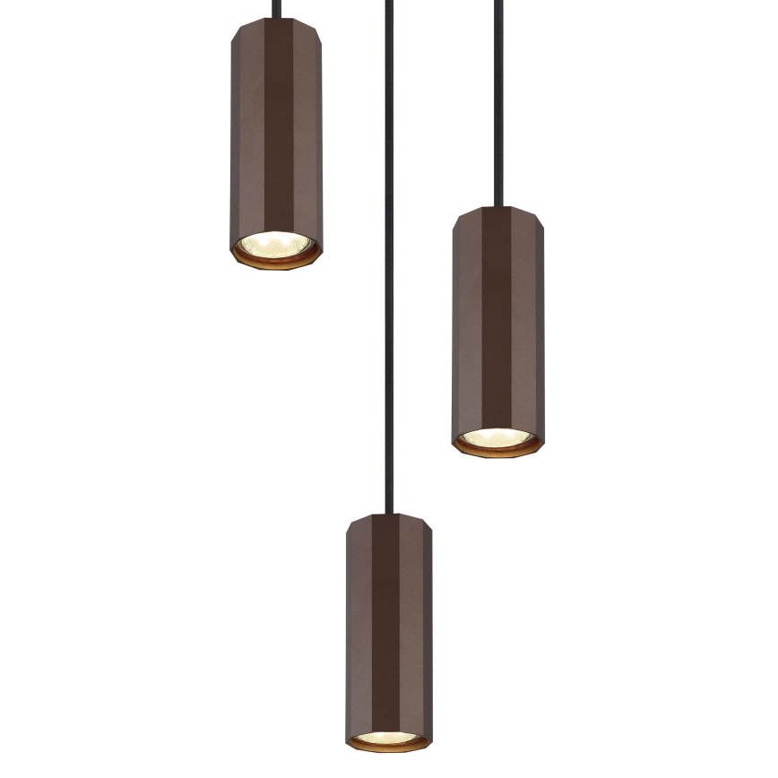 Globo - Suspension filaire 3xGU10/25W/230V marron