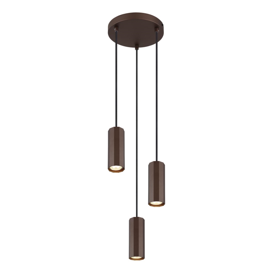 Globo - Suspension filaire 3xGU10/25W/230V marron