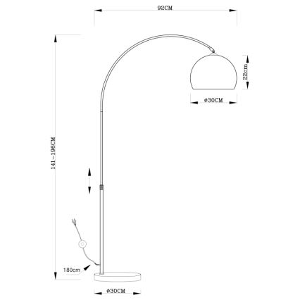 GLOBO 58227 - Lampadaire NEWCASTLE 1xE27/40W