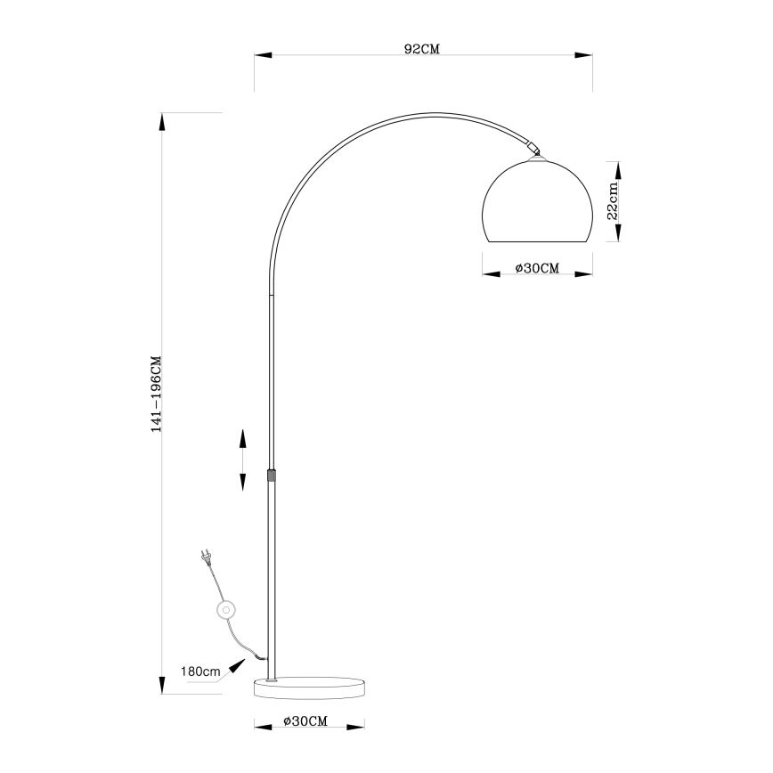 GLOBO 58227 - Lampadaire NEWCASTLE 1xE27/40W