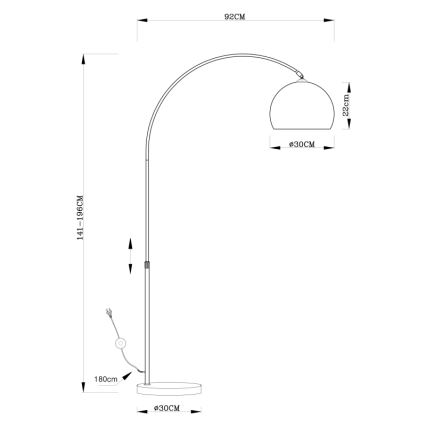 Globo 58227C - Lampadaire NEWCASTLE 1xE27/40W/230V