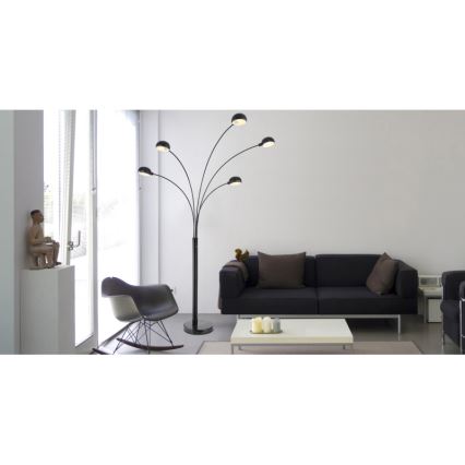 Globo - Lampadaire 5xE14/40W/230V noir