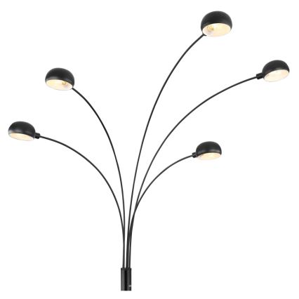 Globo - Lampadaire 5xE14/40W/230V noir