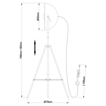 Globo - Lampadaire 1xE27/60W/230V