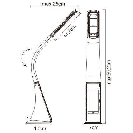 Globo - Lampe de table tactile dimmable LED avec écran LED/6,5W/230V 3000/4500/5800K blanche