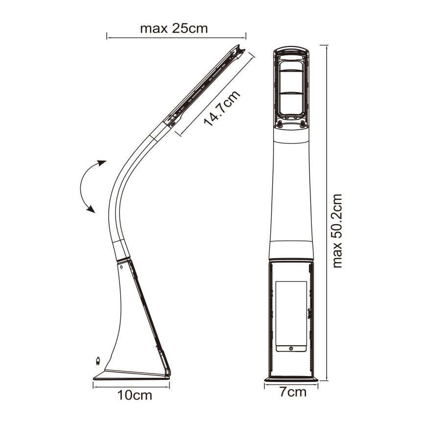 Globo - Lampe de table tactile dimmable LED avec écran LED/6,5W/230V 3000/4500/5800K blanche