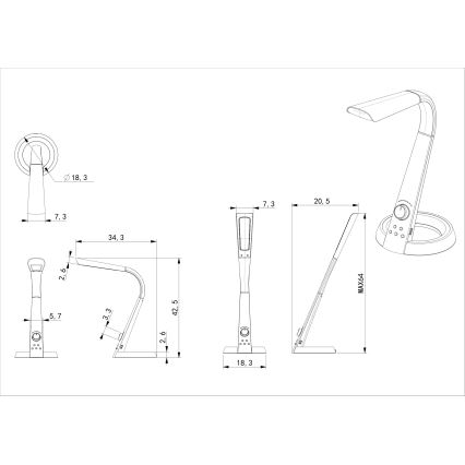 Globo - Lampe de table LED RGB à intensité variable LED/8W/230V + LED/2W