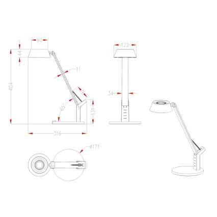 Globo - Lampe de table à intensité variable LED/8W/230V