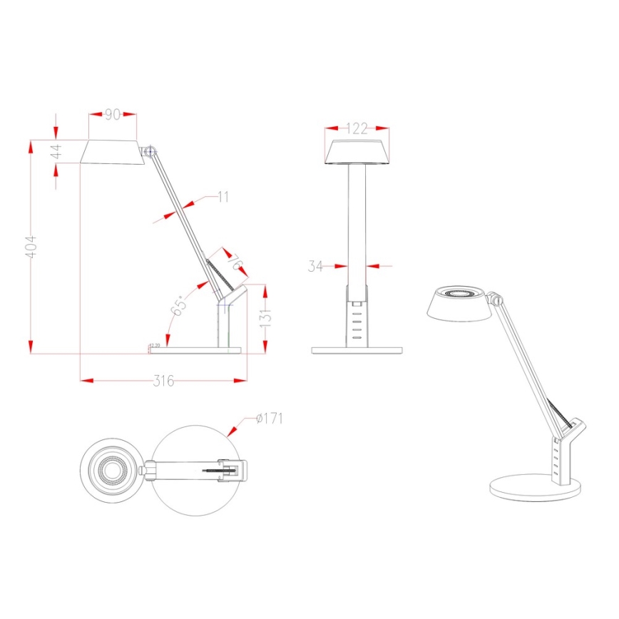 Globo - Lampe de table à intensité variable LED/8W/230V