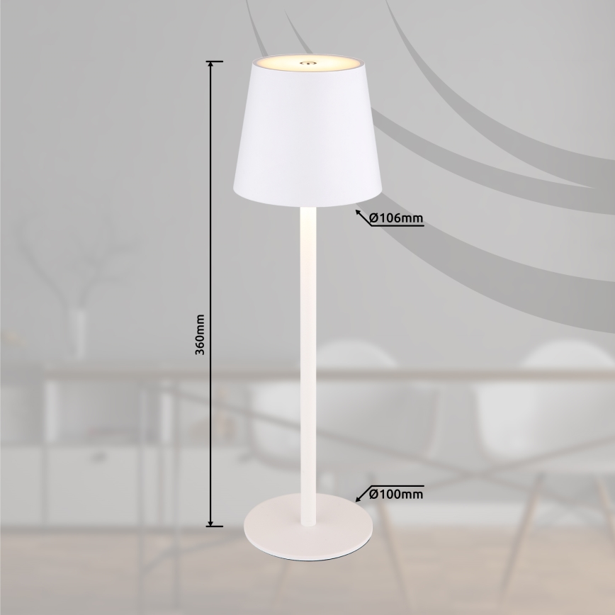 Globo - Lampe d'extérieur à intensité variable LED/3W/3,7V IP44 1800 mAh USB blanc