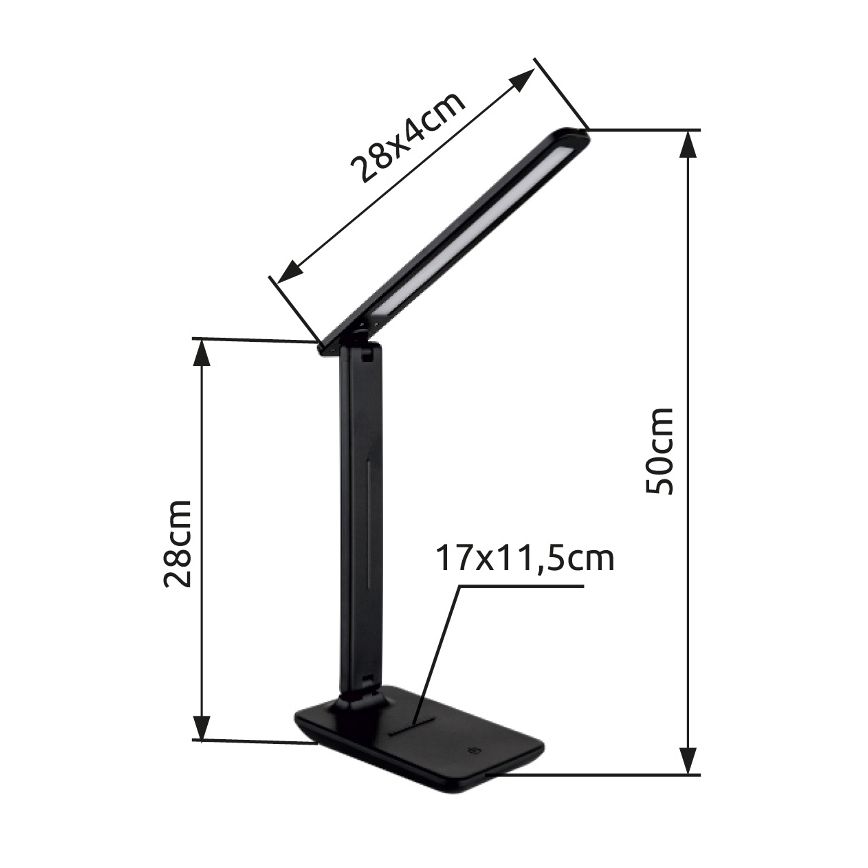 Globo - Lampe de table tactile à intensité variable LED/5W/230V 2700/4000/6500K noir
