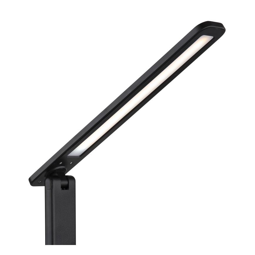 Globo - Lampe de table LED tactile, dimmable et rechargeable, 4W/5V, 2700/4000/6500K, 1800 mAh, noire