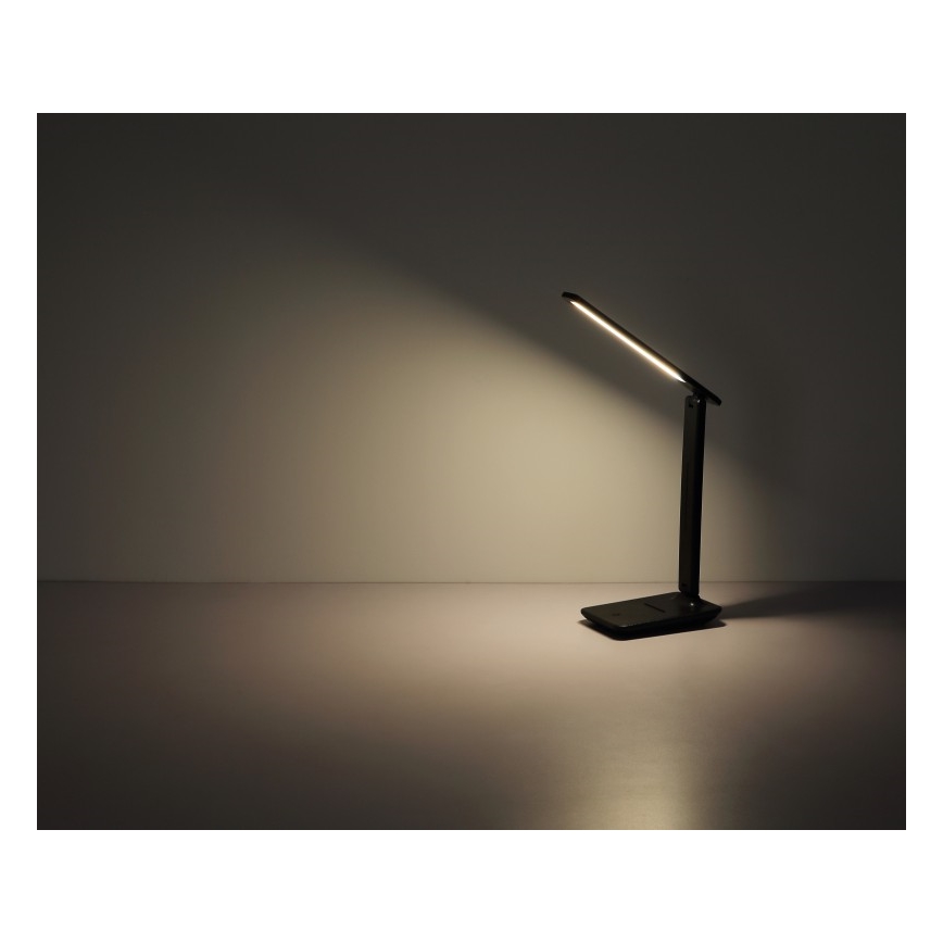 Globo - Lampe de table LED tactile, dimmable et rechargeable, 4W/5V, 2700/4000/6500K, 1800 mAh, noire