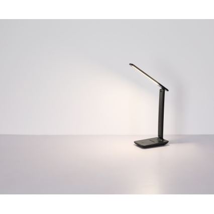 Globo - Lampe de table LED tactile, dimmable et rechargeable, 4W/5V, 2700/4000/6500K, 1800 mAh, noire