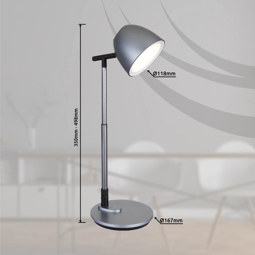 Globo - Lampe de table tactile à intensité variable LED/7,5W/230V 3000K/4000K/6500K gris
