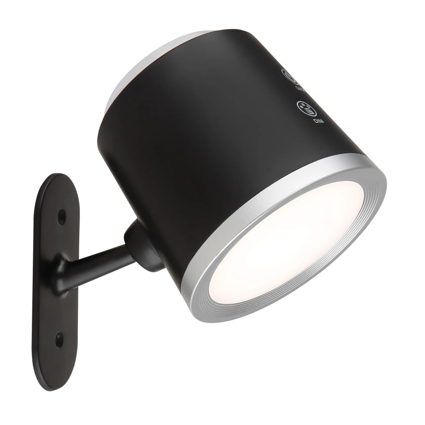 Globo - Lampe de table tactile LED dimmable 4 en 1 LED/6W/3,7V 3000K/4000K/6500K 1500 mAh USB noire