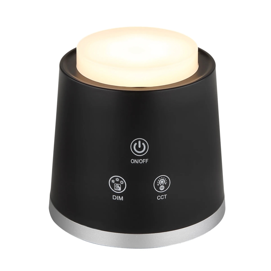 Globo - Lampe de table tactile LED dimmable 4 en 1 LED/6W/3,7V 3000K/4000K/6500K 1500 mAh USB noire