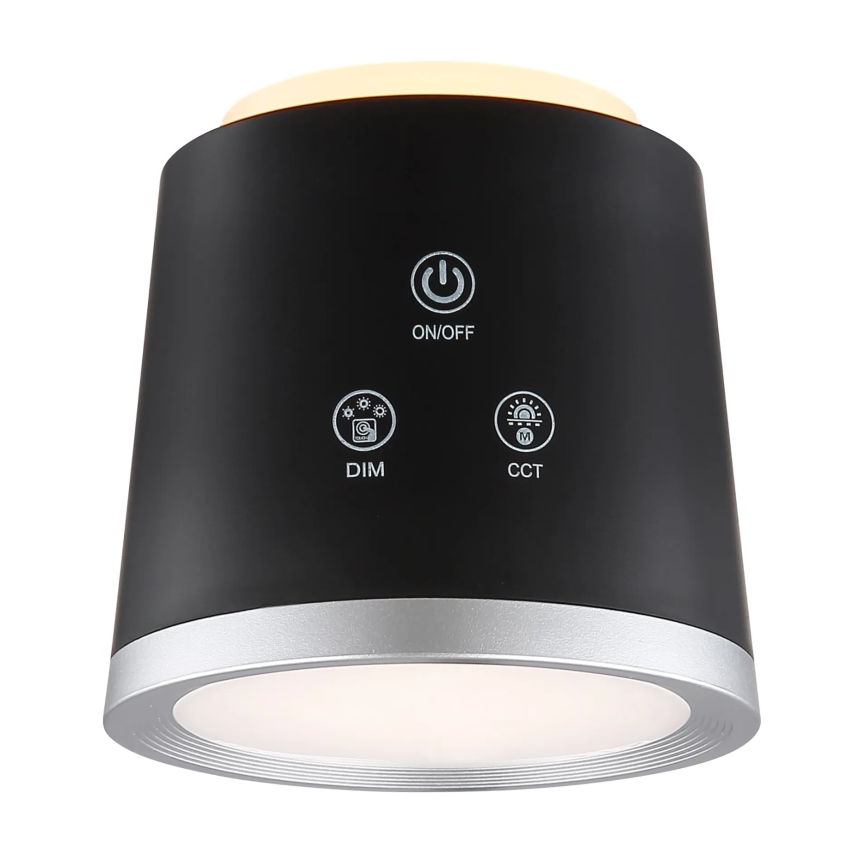 Globo - Lampe de table tactile LED dimmable 4 en 1 LED/6W/3,7V 3000K/4000K/6500K 1500 mAh USB noire