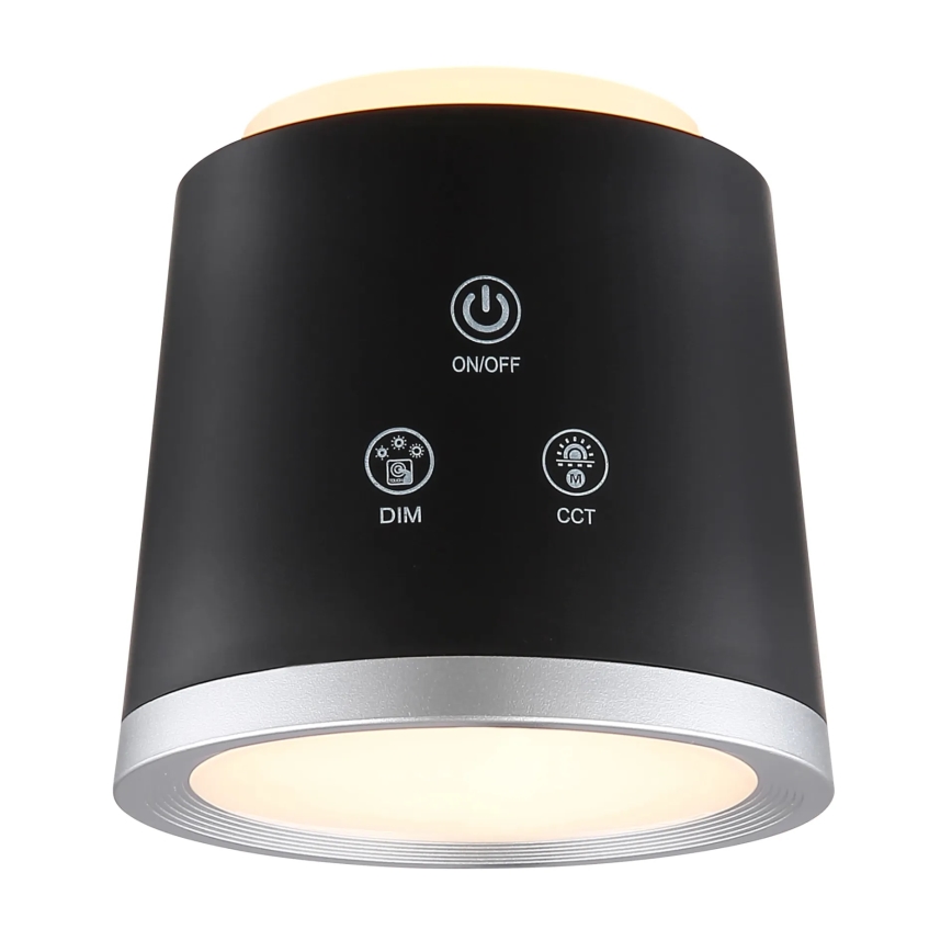 Globo - Lampe de table tactile LED dimmable 4 en 1 LED/6W/3,7V 3000K/4000K/6500K 1500 mAh USB noire