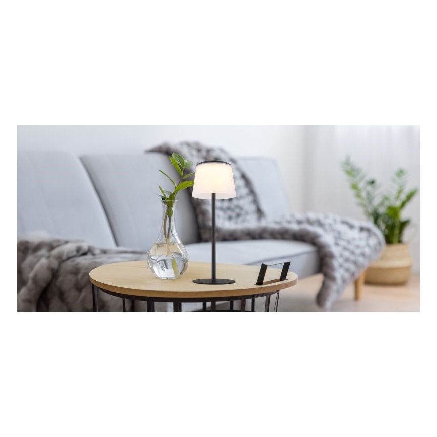 Globo - Lampe de table tactile d'extérieur à intensité variable LED/1,8W/5V IP44 1800 mAh noir/blanc