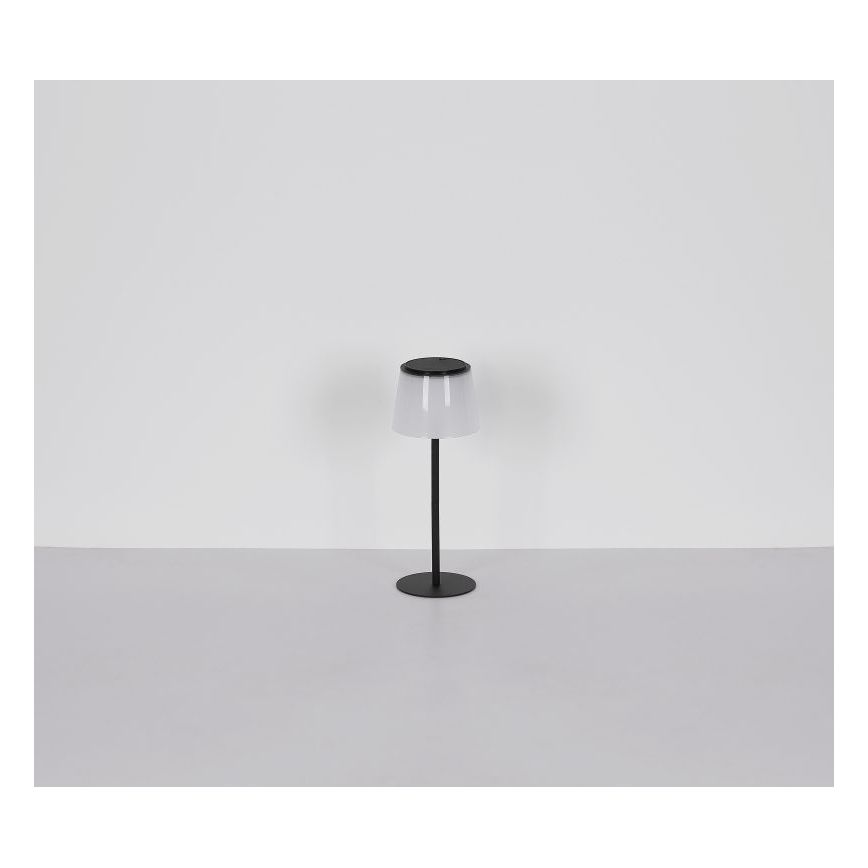 Globo - Lampe de table tactile d'extérieur à intensité variable LED/1,8W/5V IP44 1800 mAh noir/blanc