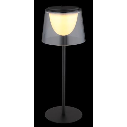 Globo - Lampe de table tactile d'extérieur à intensité variable LED/1,8W/5V IP44 1800 mAh noir/smoky