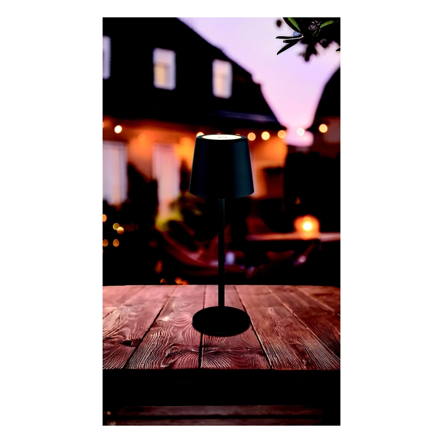 Globo - Lampe de table extérieure tactile LED dimmable LED/2W/5V 3000/4000/6000K 2200 mAh IP44 noire