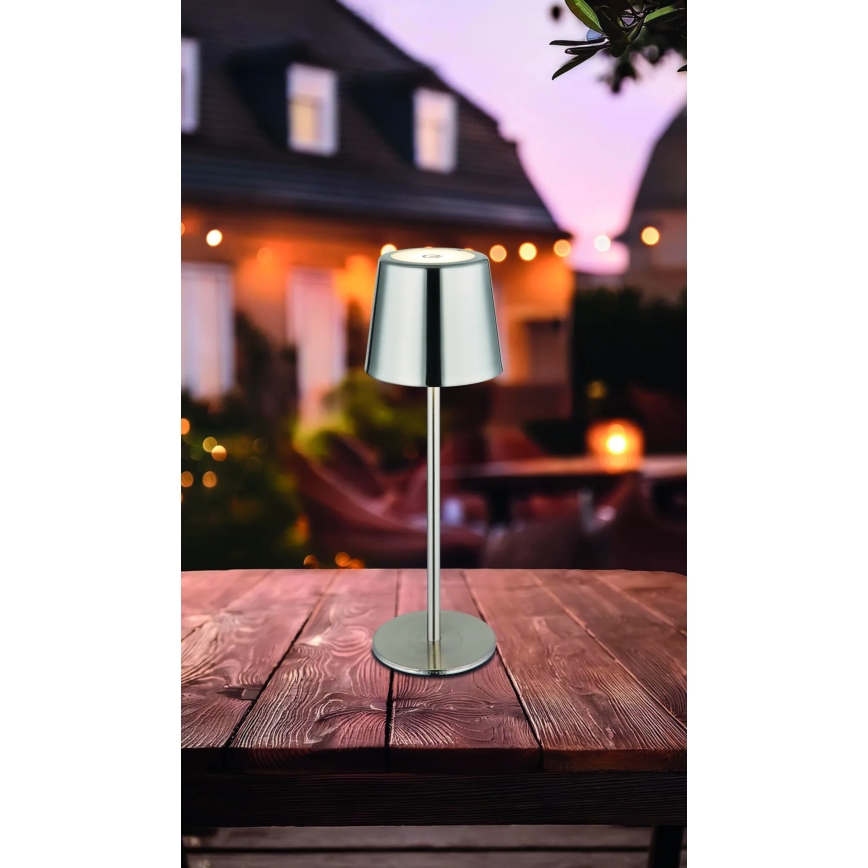 Globo - Lampe de table rechargeable tactile à intensité variable LED/2W/3,7V 3000/4000/6000K 2200 mAh chrome brillant